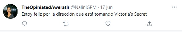 Opiniones en Twitter sobre el cambio en Victoria's Secret