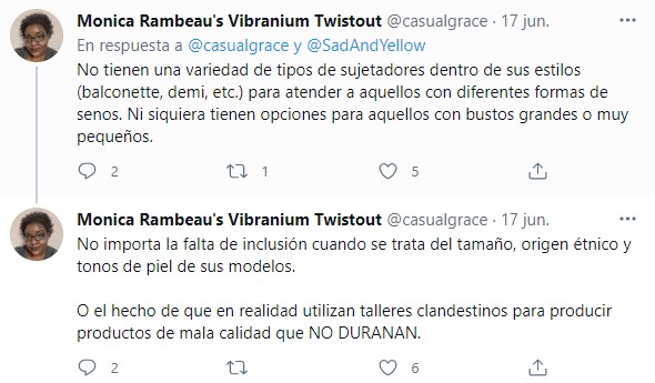 Opiniones en Twitter sobre el cambio en Victoria's Secret