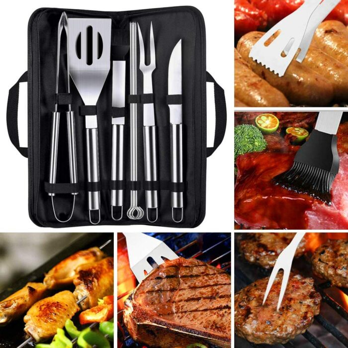 Kit parrillero para preparar carnes