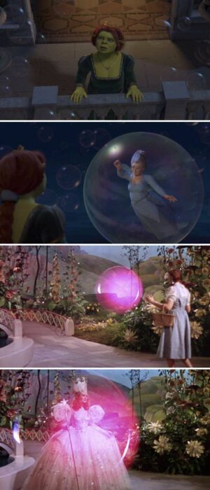 Escena del Mago de Oz ;13 Momentos que fueron magia pura en 'Shrek' y no lo notaste 