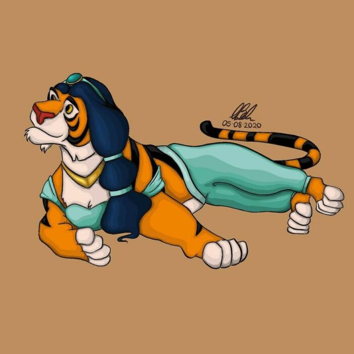 Rajah ;Artista convierte a mascotas Disney en protagonistas de cuentos de hadas 