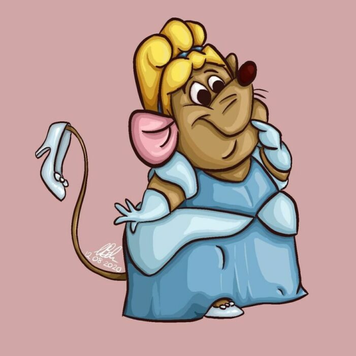 Gus Gus ;Artista convierte a mascotas Disney en protagonistas de cuentos de hadas 
