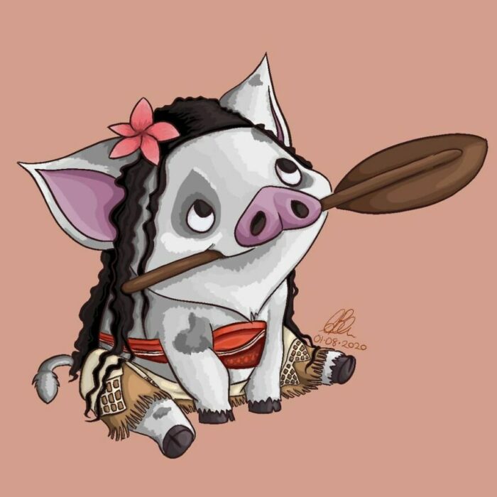 Pua ;Artista convierte a mascotas Disney en protagonistas de cuentos de hadas 