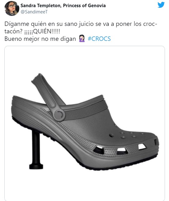 Comentarios en twitter sobre los crocs de balenciaga
