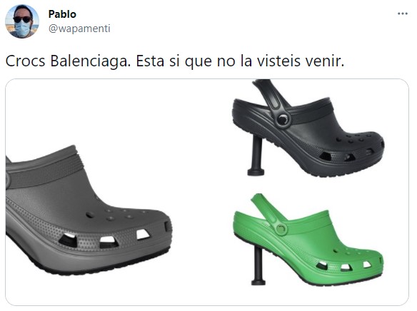 Comentarios en twitter sobre los crocs de balenciaga