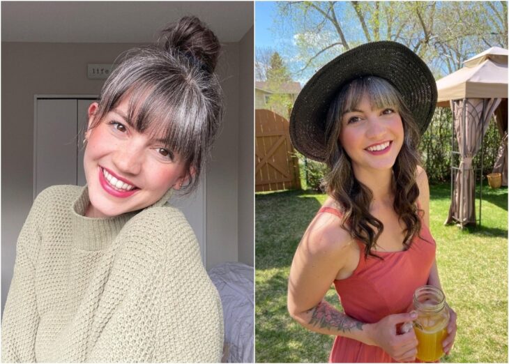 Chica con cabello lleno de canas; Chica de 26 años decide dejar de luchar contra sus canas y su melena luce hermosa