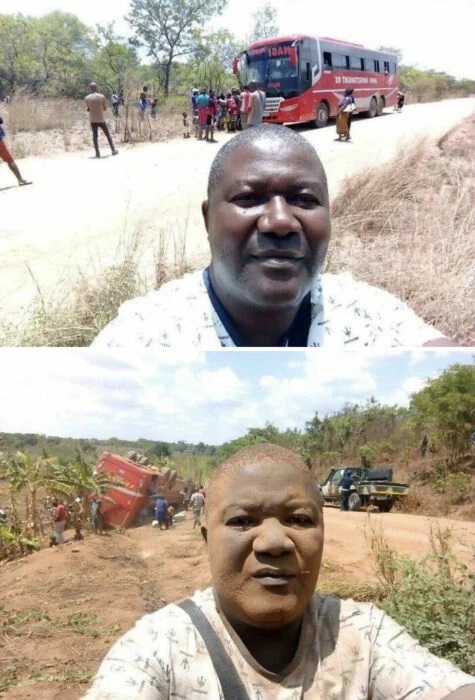Hombre cubierto de tierra; 15 Personas que mantuvieron la calma en momentos críticos