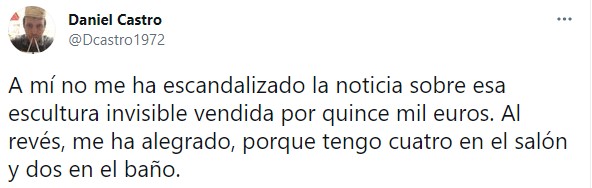 Comentarios en Twitter sobre la escultura invisible de Salvatore Garau