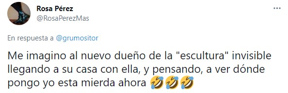 Comentarios en Twitter sobre la escultura invisible de Salvatore Garau