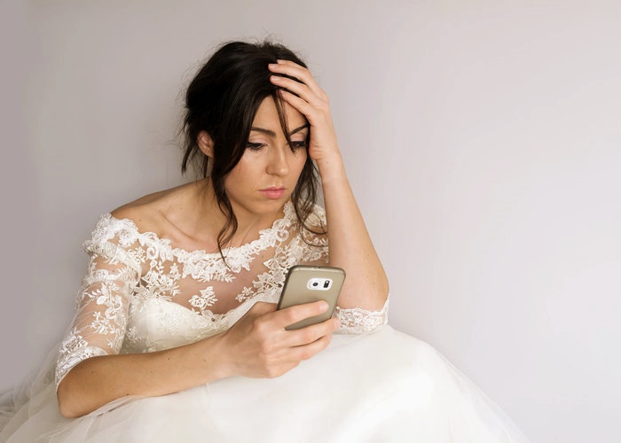 foto de novia enojada, bridezilla