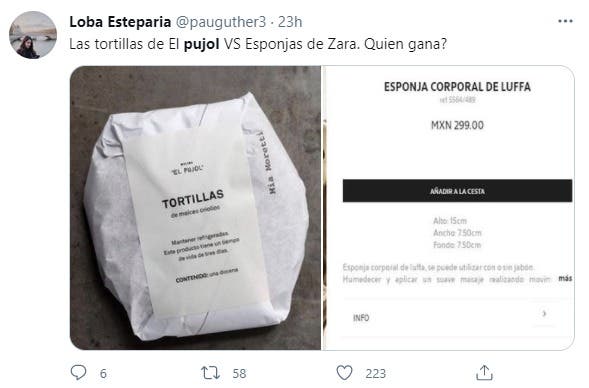 Comentarios en twitter sobre las tortillas pujol 