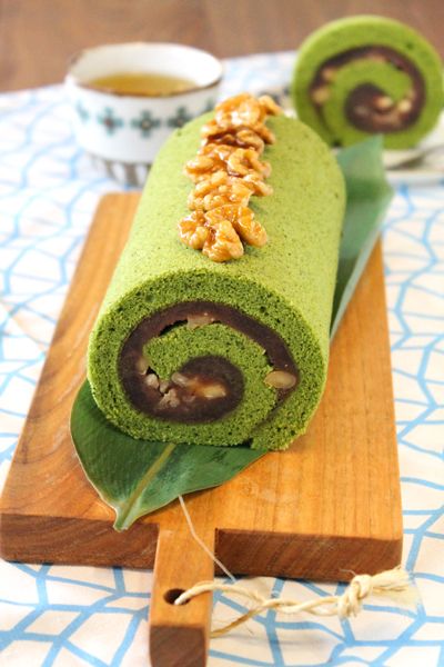 Rollo de pan relleno ;Deliciosas recetas de postres con té matcha