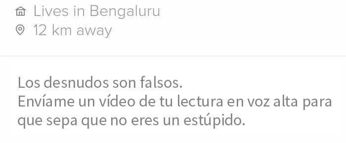 Descripción de un perfil de tinder gracioso y honesto