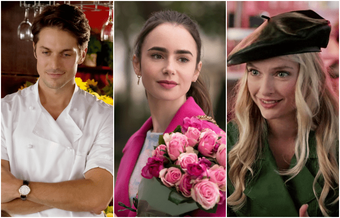 lucas bravo, lily collins, camille razat