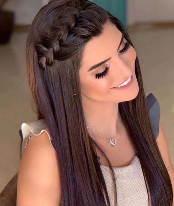 Trenza superior como diadema;13 trenzas con cabello suelto para esos días ni de frío ni calor