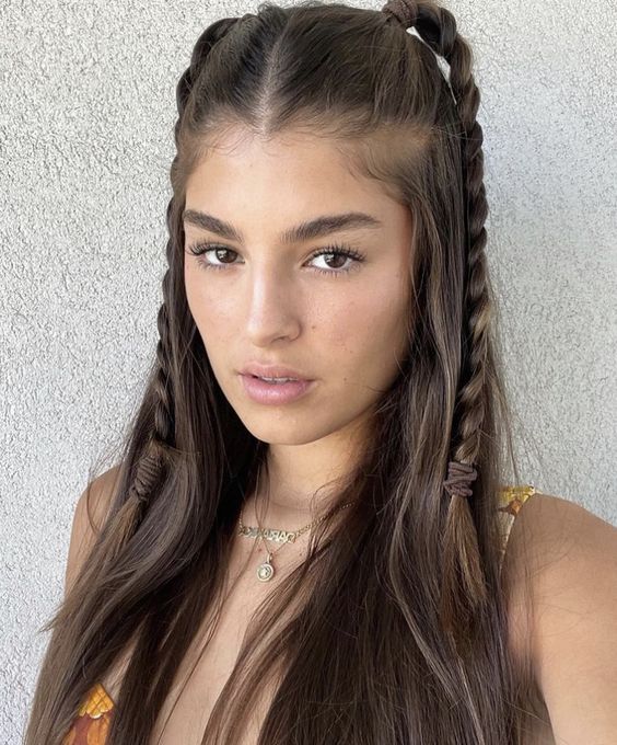 Trenza con look sporty ;13 trenzas con cabello suelto para esos días ni de frío ni calor