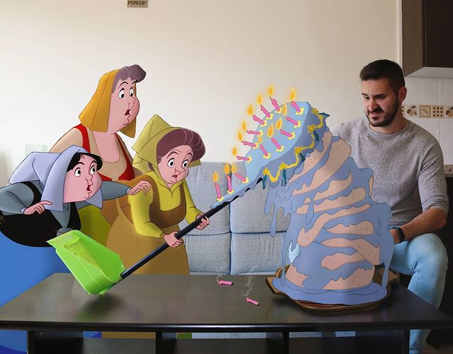 Hadas madrinas de La bella durmiente edición de Samuel MB ;Maestro convierte a personajes Disney en sus roomies y se vuelve viral
