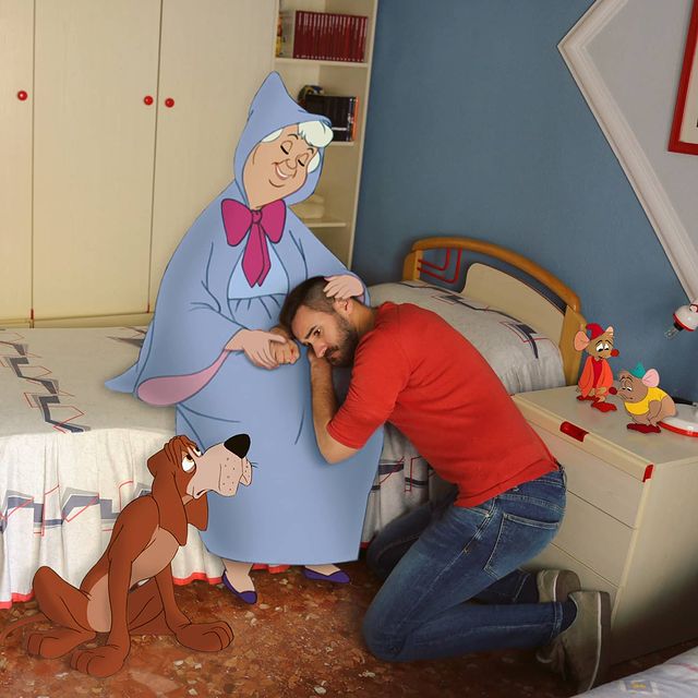 Hada madrina de Cenicienta edición de Samuel MB ;Maestro convierte a personajes Disney en sus roomies y se vuelve viral