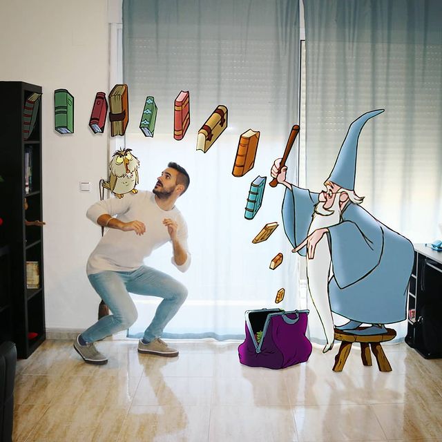 Personajes de la espada en la piedra edición de Samuel MB ;Maestro convierte a personajes Disney en sus roomies y se vuelve viral