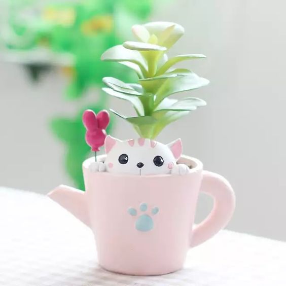 maceta en forma de tetera ;14 Macetas aesthetic para que tus plantas se ven bien chulas