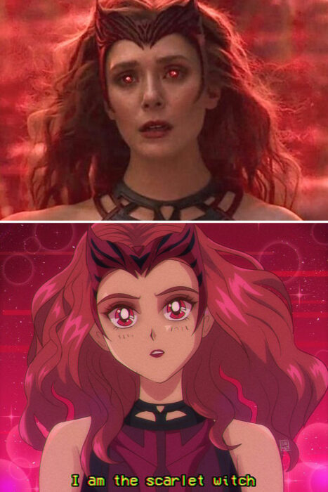 WandaVision recreado en anime
