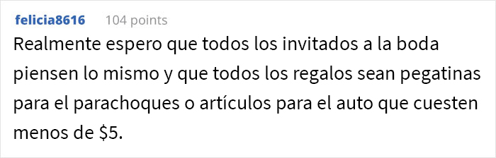 Lista de peticiones que hizo una novia sobre su boda 