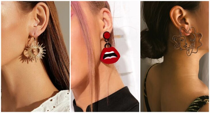 Chicas usando pendientes extravagantes; 7 Tipos de aretes que toda chica debería tener en su alhajero