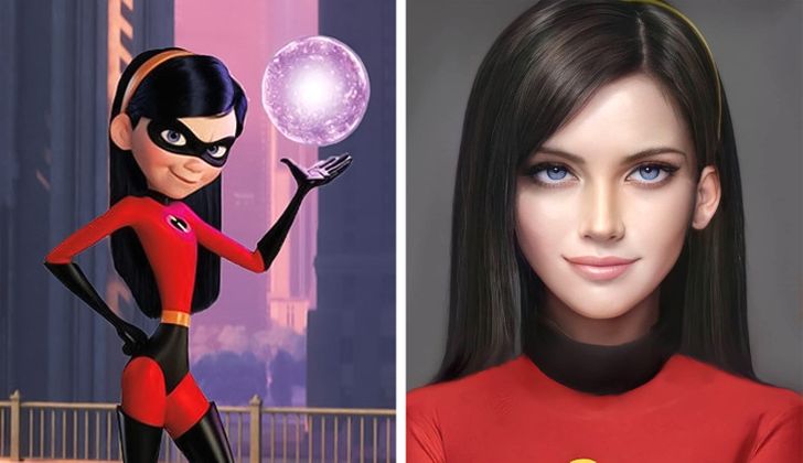 Violeta ilustrado con aspecto real por Darky Artists; Artista redibuja a personajes animados como personas y el resultado es chulísimo