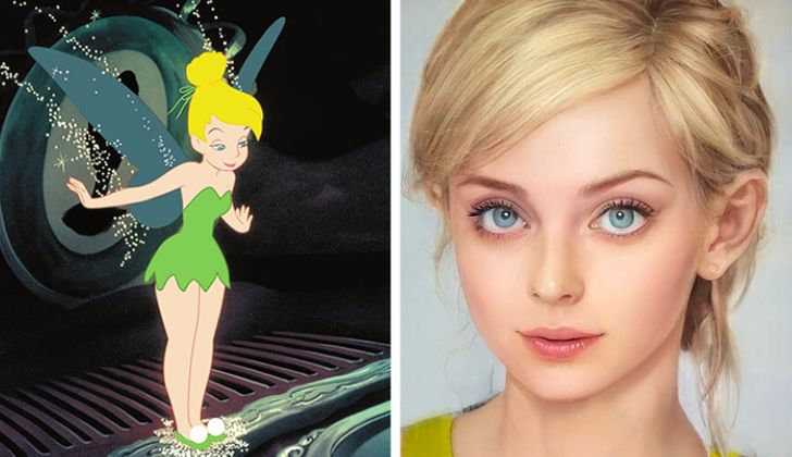 Campanita ilustrado con aspecto real por Darky Artists; Artista redibuja a personajes animados como personas y el resultado es chulísimo