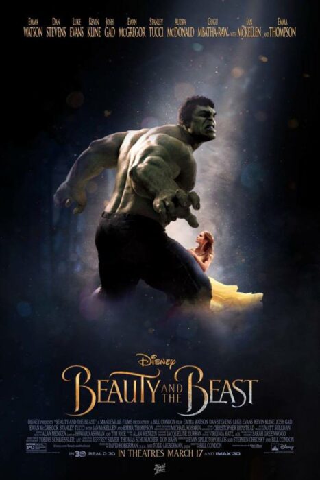 Hulk en el poster de La Bella y la Bestia