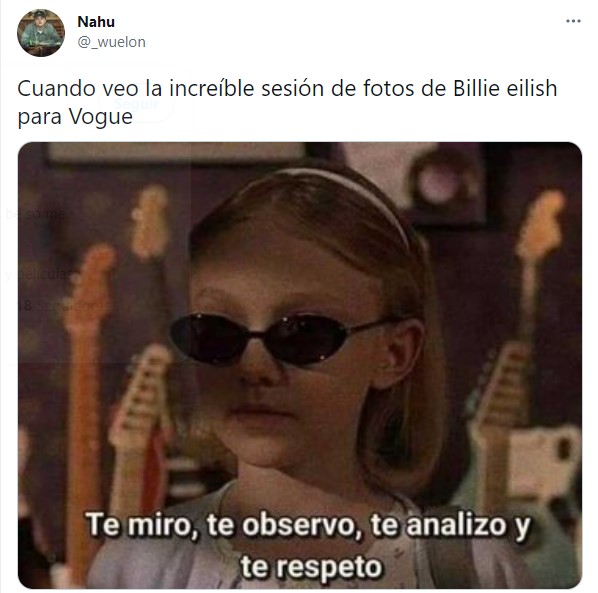 Comentarios en twitter sobre Billie Eilish