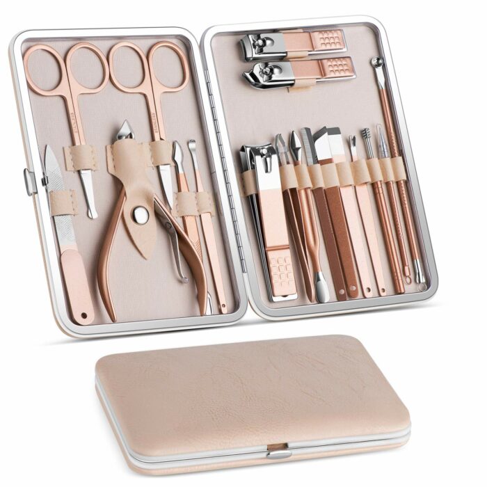 Kit de manicura de color dorado 