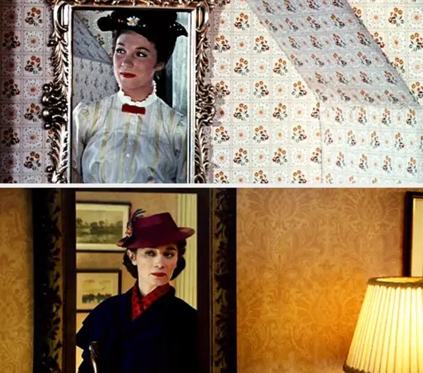 Similitud de escenas en las películas Mary Poppins - El regreso de Mary Poppins; Universos paralelos en el cine