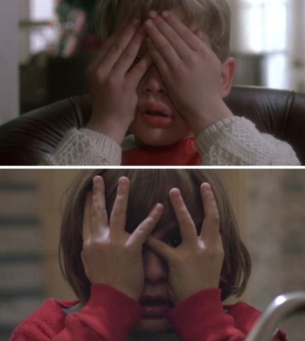 Similitud de escenas en las películas Mi pobre angelito - El resplandor; Universos paralelos en el cine