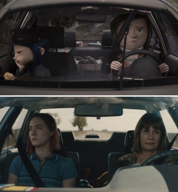 Similitud de escenas en las películas Coraline - Lady Bird; Universos paralelos en el cine 