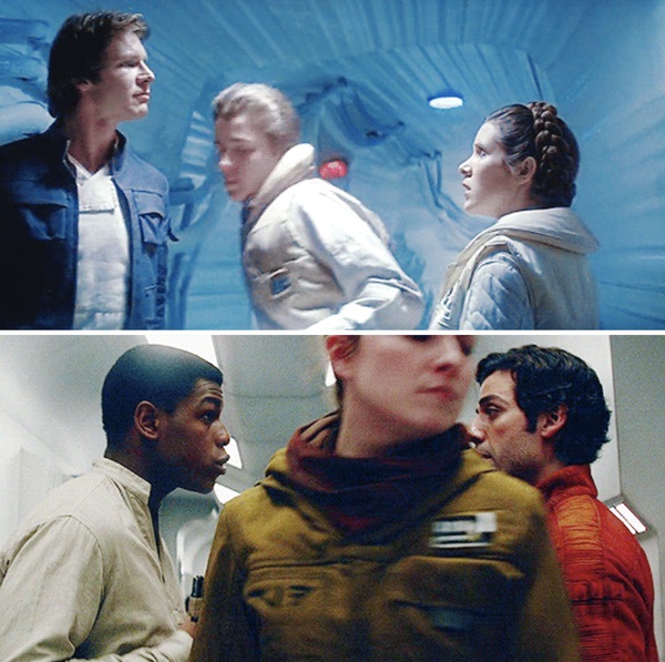 Similitud de escenas en las películas Star Wars: el imperio contraataca - Star Wars: el último Jedi; Universos paralelos en el cine 