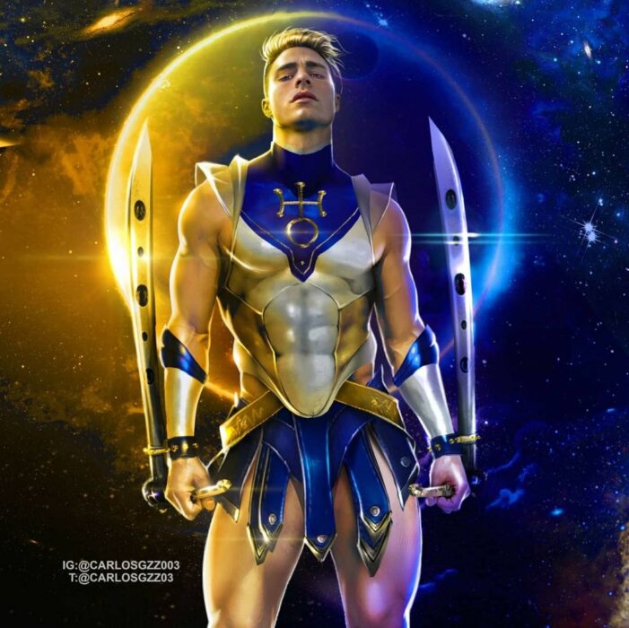 Colton Haynes como una Sailor Scout, Ilustración de Carloz Gzz ; Artista transforma a celebridades masculinas en sailor scout