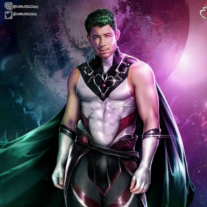 Nick Jonas como una Sailor Scout, Ilustración de Carloz Gzz ; Artista transforma a celebridades masculinas en sailor scout