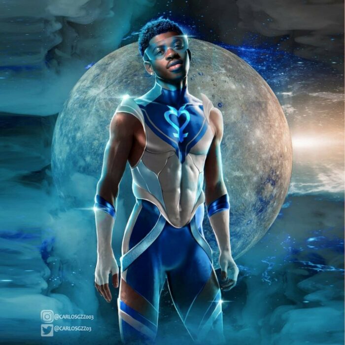 Lil Nas X como una Sailor Scout, Ilustración de Carloz Gzz ; Artista transforma a celebridades masculinas en sailor scout