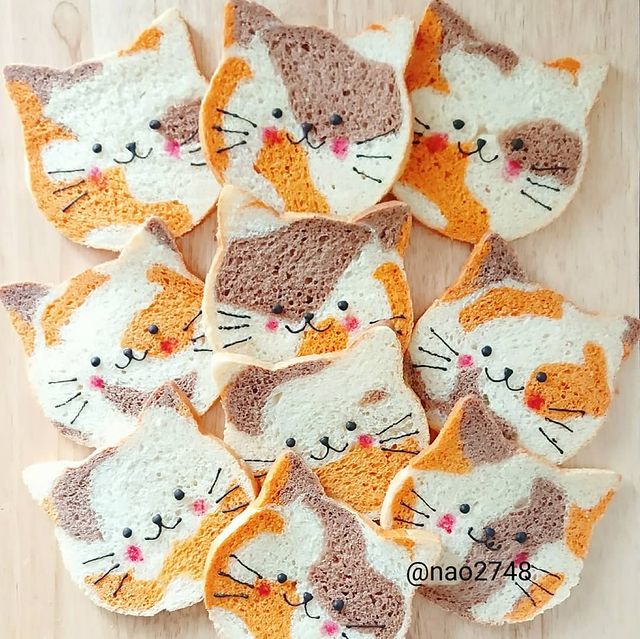 Pan de caja en forma de gato; Platillo elaborado por nao2748; Hermosa comida de bento estilo japonés