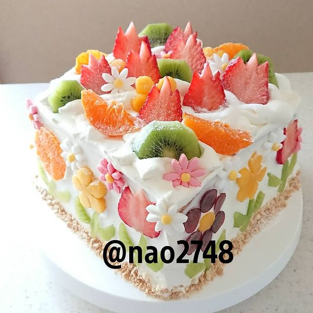 Pastel frutal; Platillo elaborado por nao2748; Hermosa comida de bento estilo japonés