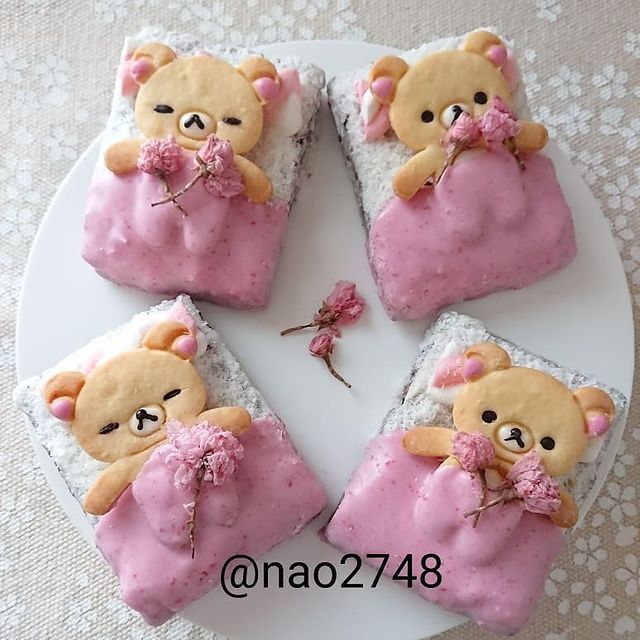 Tostadas dulces con diseño de osito; Platillo elaborado por nao2748; Hermosa comida de bento estilo japonés