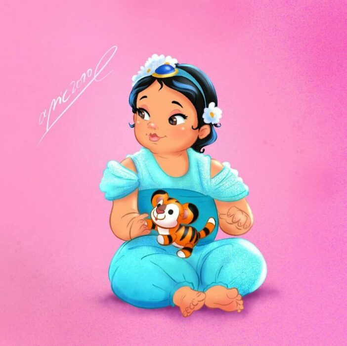 Dibujo por Alex Pick de Jazmin como una niña