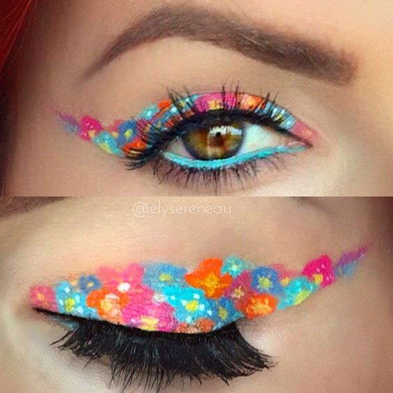 Delineado con flores de colores; Delineados con flores para una mirada llena de color