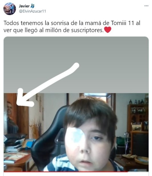 Tuit sobre el youtuber Tomiii 11; Tomiii 11, el youtuber que está uniendo a todo internet por una noble causa 