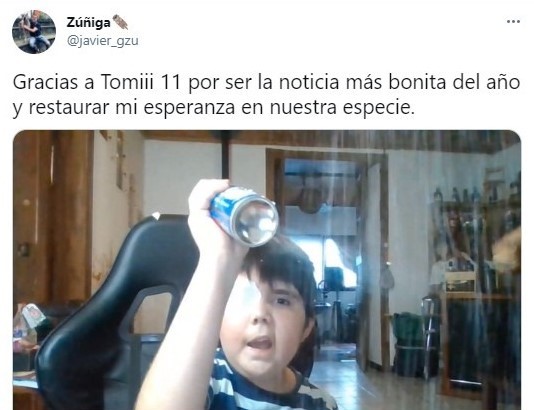 Tuit sobre el youtuber Tomiii 11; Tomiii 11, el youtuber que está uniendo a todo internet por una noble causa 