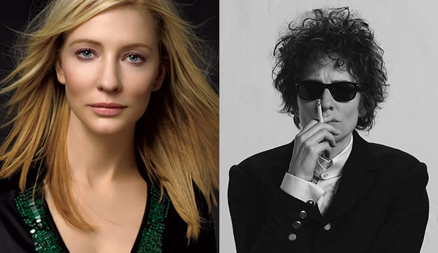 Cate Blanchett en el papel de Bob Dylan vs como se ve realmente