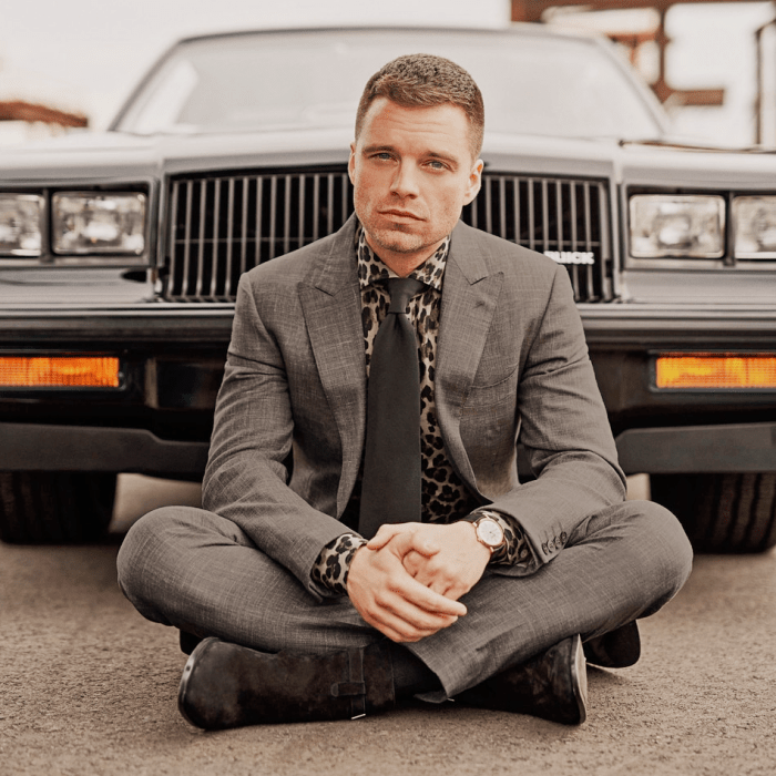 actor romano-americano Sebastian Stan en sesión de fotos