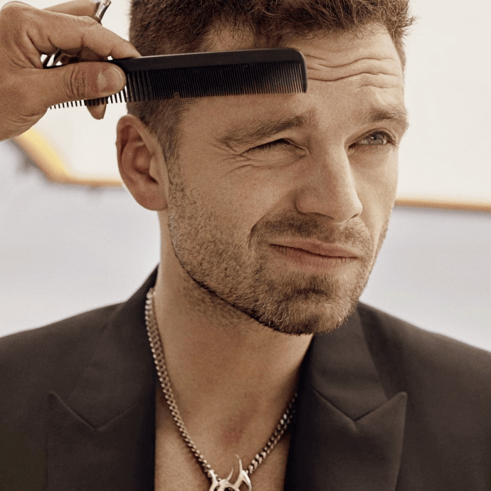 actor romano-americano Sebastian Stan en sesión de fotos