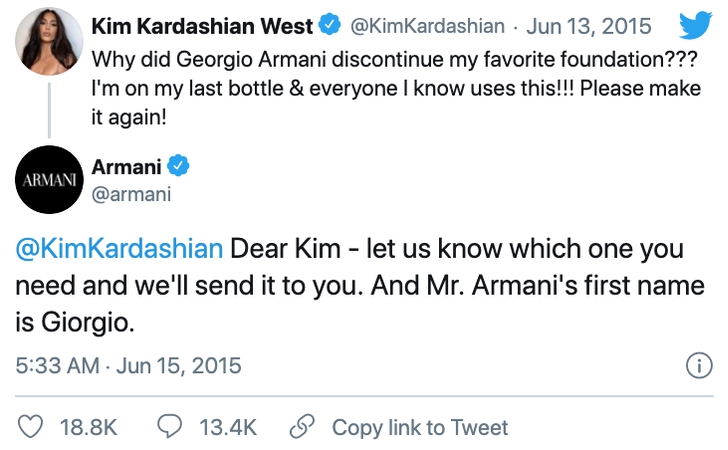 Comentario en twitter de Kim Kardashian 